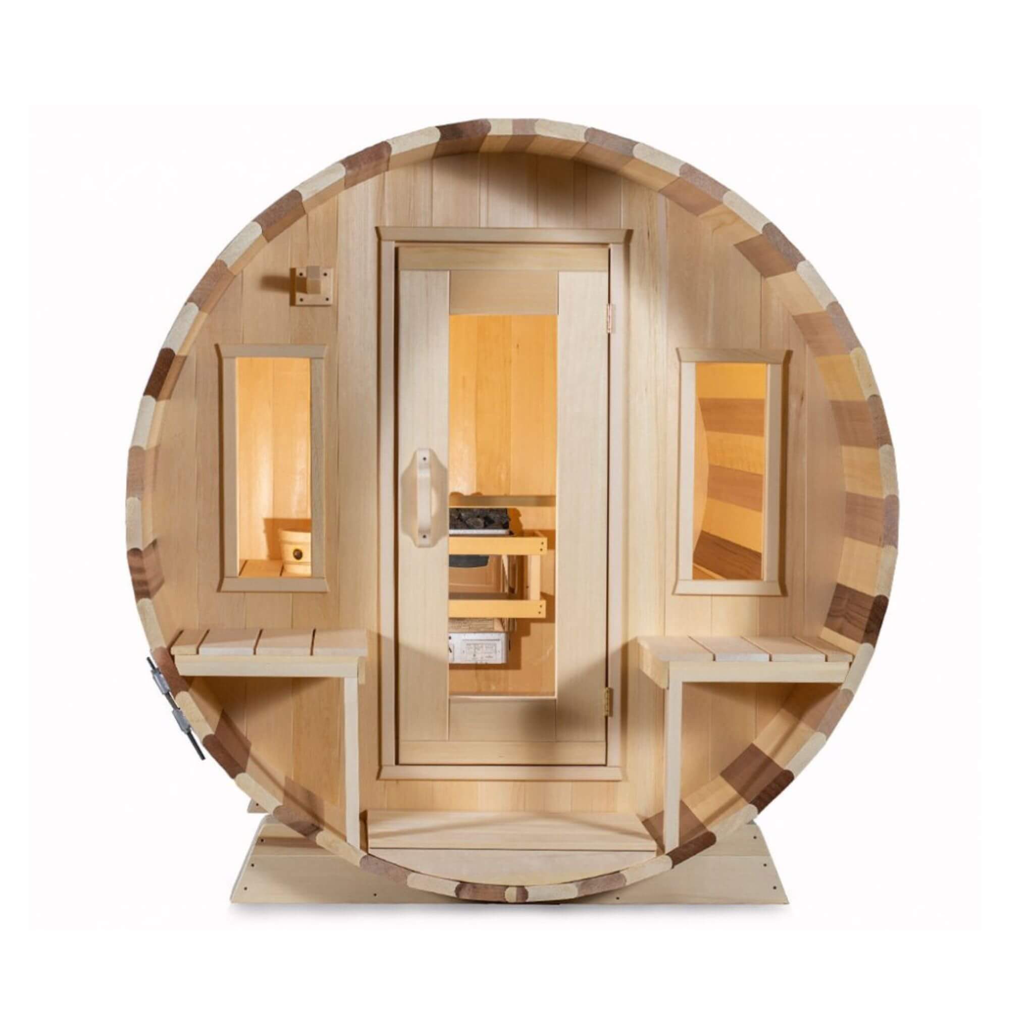 Dundalk Leisurecraft 6-Person Tranquility Barrel Sauna With Front Porch