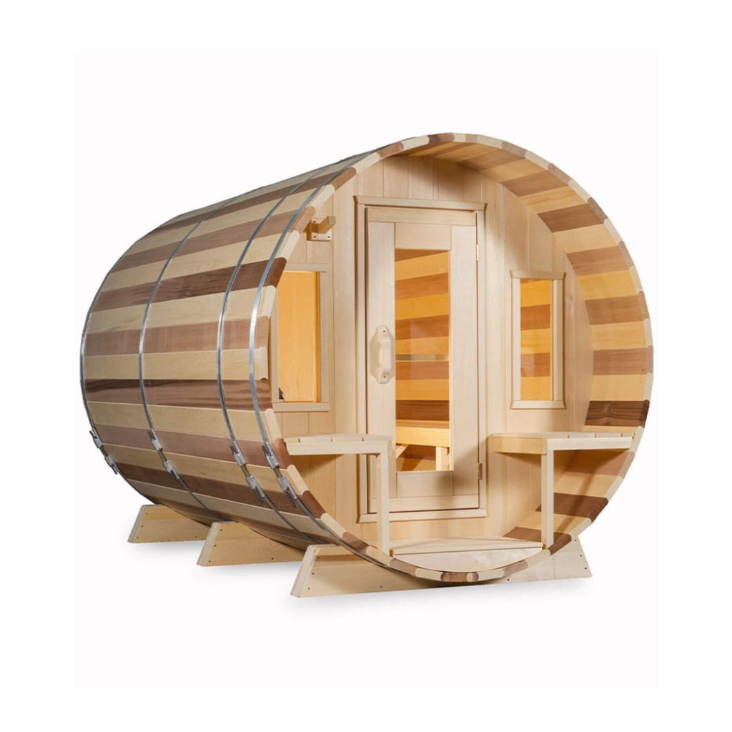 Dundalk Leisurecraft 6-Person Tranquility Barrel Sauna With Front Porch
