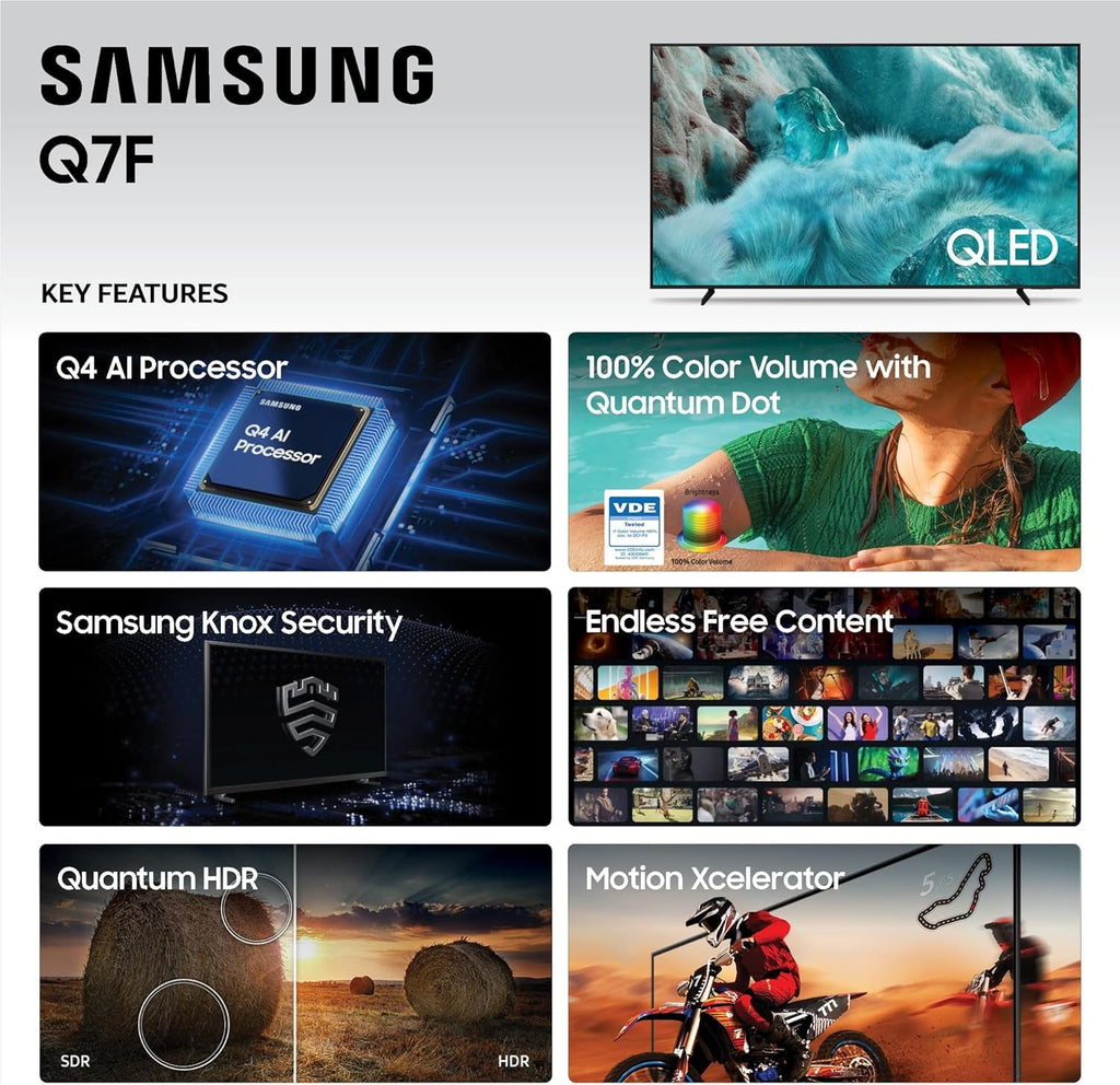Samsung QLED Smart TV – Q7F & Q6F Series | 4K AI Vision | 43–98 Inch