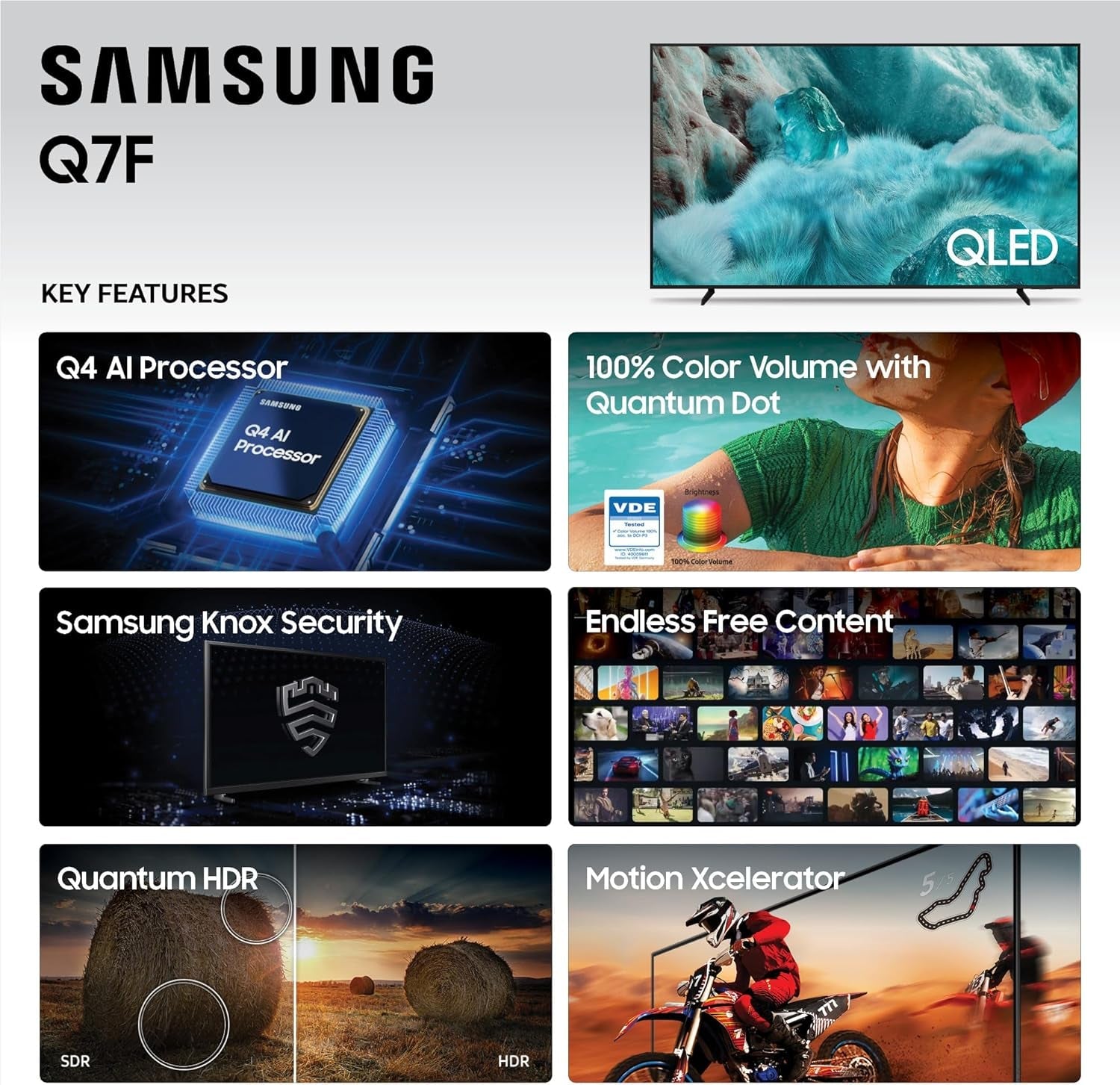 Samsung QLED Smart TV – Q7F & Q6F Series | 4K AI Vision | 43–98 Inch