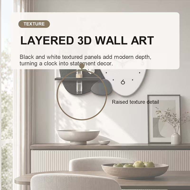 Modern Quartz Wall Clock with Integrated Display Shelf