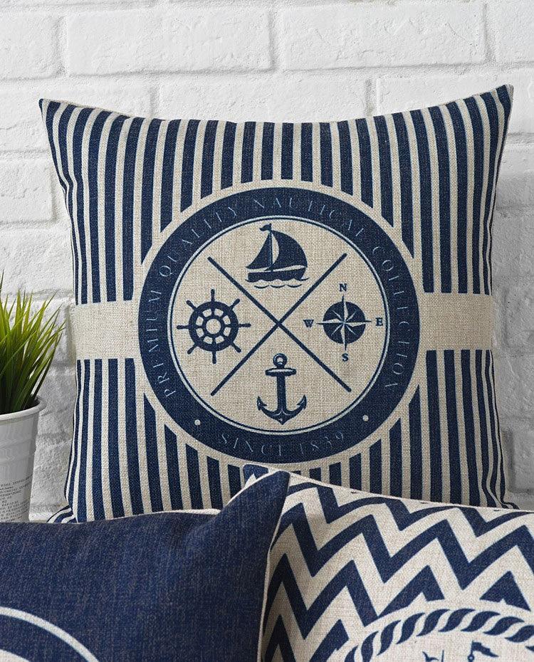 Mediterranean Nautical Pillow Covers – Set of 5 (18"x18")