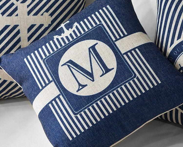 Mediterranean Nautical Pillow Covers – Set of 5 (18"x18")