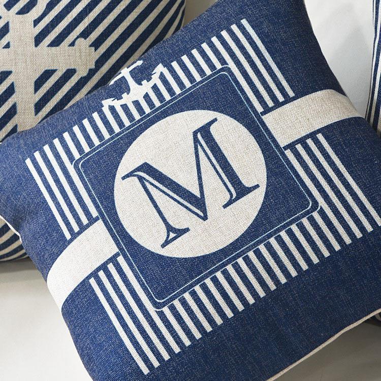 Mediterranean Nautical Pillow Covers – Set of 5 (18"x18")
