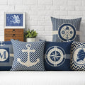 Mediterranean Nautical Pillow Covers – Set of 5 (18"x18")