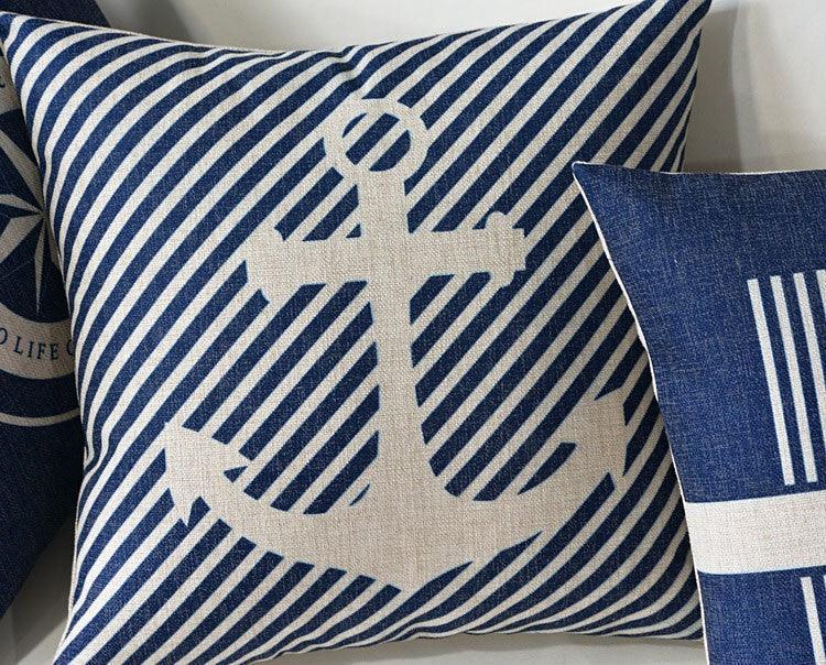 Mediterranean Nautical Pillow Covers – Set of 5 (18"x18")