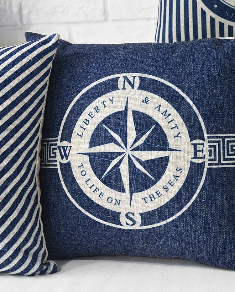Mediterranean Nautical Pillow Covers – Set of 5 (18"x18")