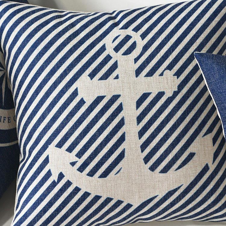 Mediterranean Nautical Pillow Covers – Set of 5 (18"x18")