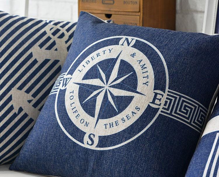 Mediterranean Nautical Pillow Covers – Set of 5 (18"x18")