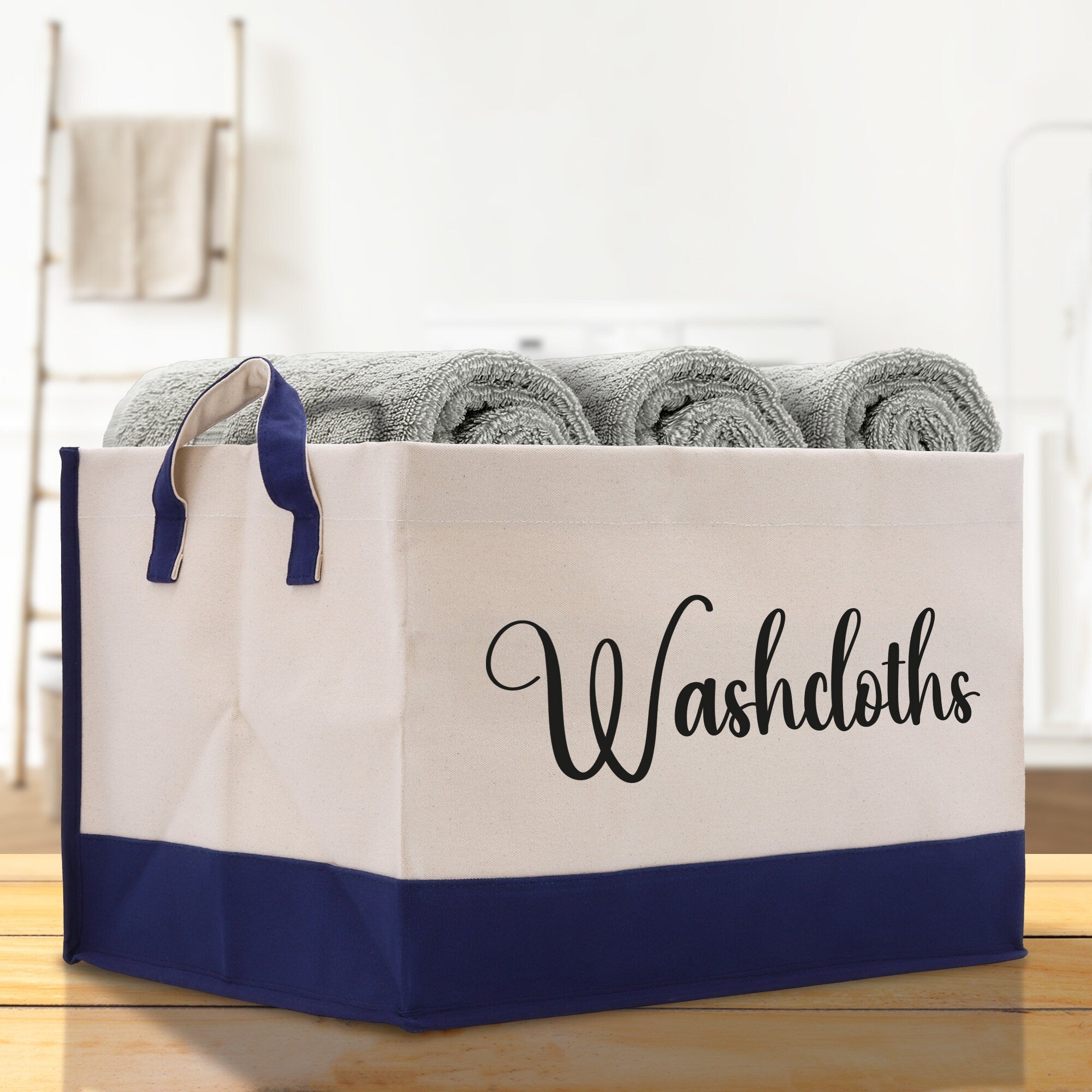 Personalized Canvas Storage Tote Bag Nursery Storage Towel Storage Kids Toy Storage Cloth Storage Storage Bin Storage Tubs Mudroom Storage