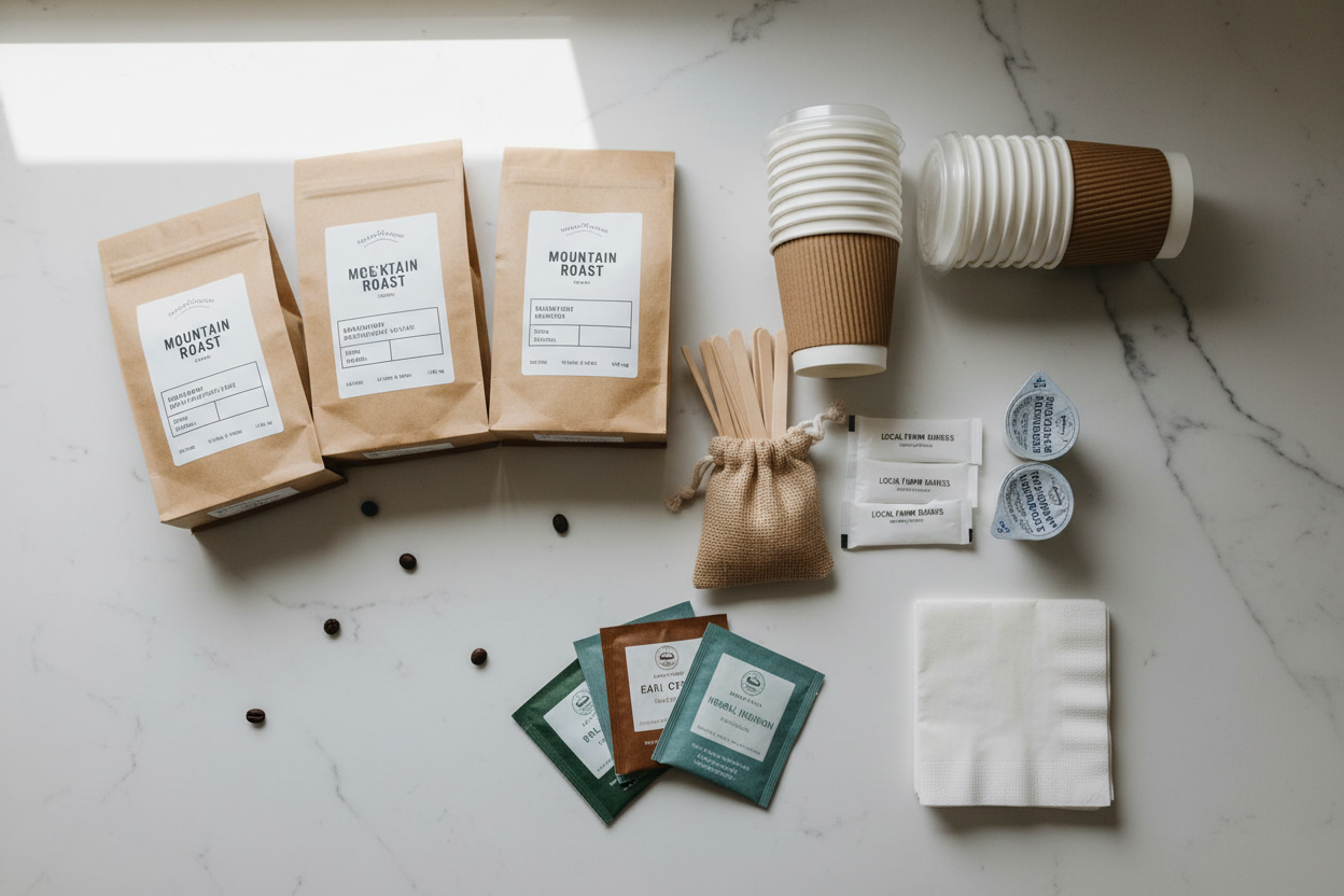 Premium coffee and beverage supplies bundle for Airbnb rental properties