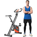 Upright Folding Exercise Bike with Arm Resistance Bands
