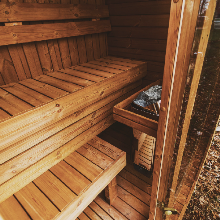 Mande MW12 ThermoWood Outdoor Sauna – Premium Backyard Sauna with Harvia Heater Options
