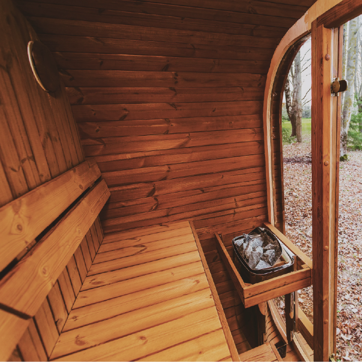 Mande MW12 ThermoWood Outdoor Sauna – Premium Backyard Sauna with Harvia Heater Options