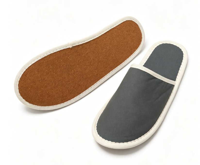 Cotton Guest Slippers with Cork Soles - 6 or 18 Pairs
