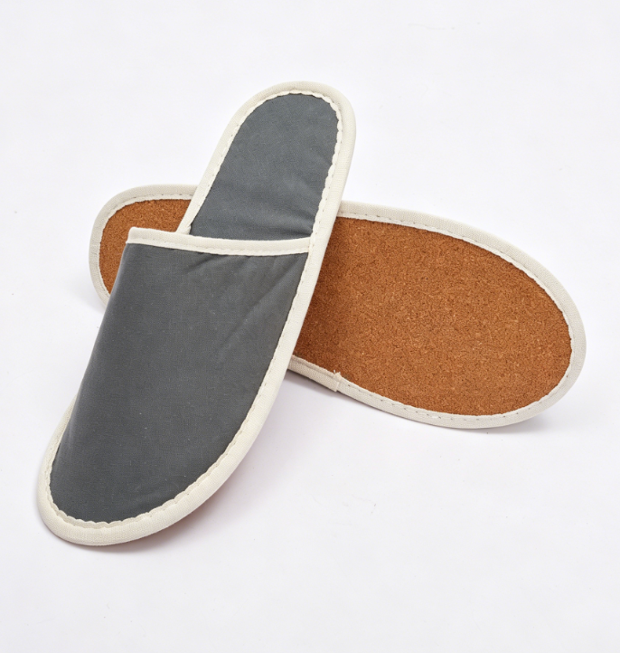 Cotton Guest Slippers with Cork Soles - 6 or 18 Pairs