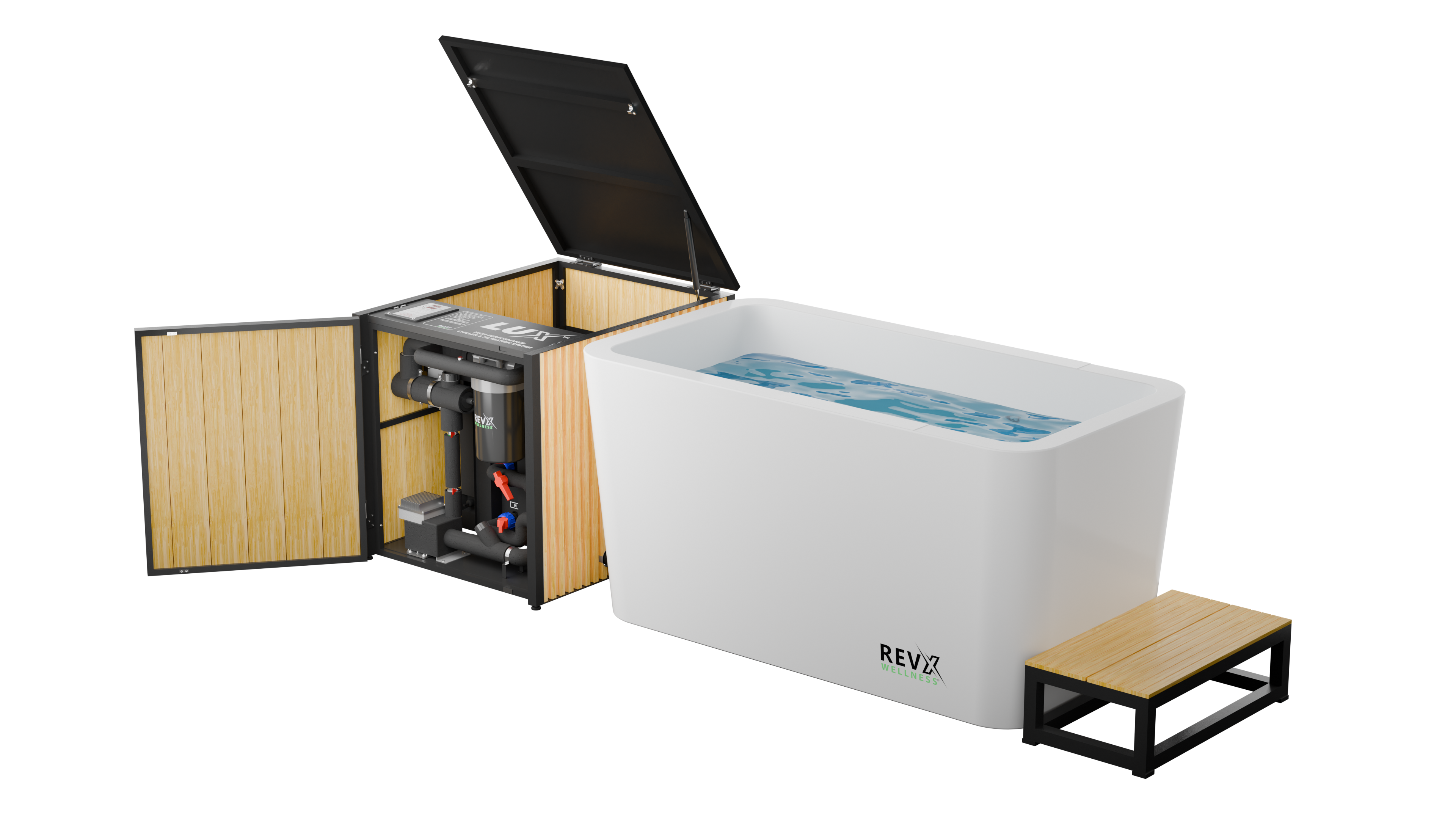 X Tub Acrylic Cold Plunge + LUX High Performance Chiller & Filtration System