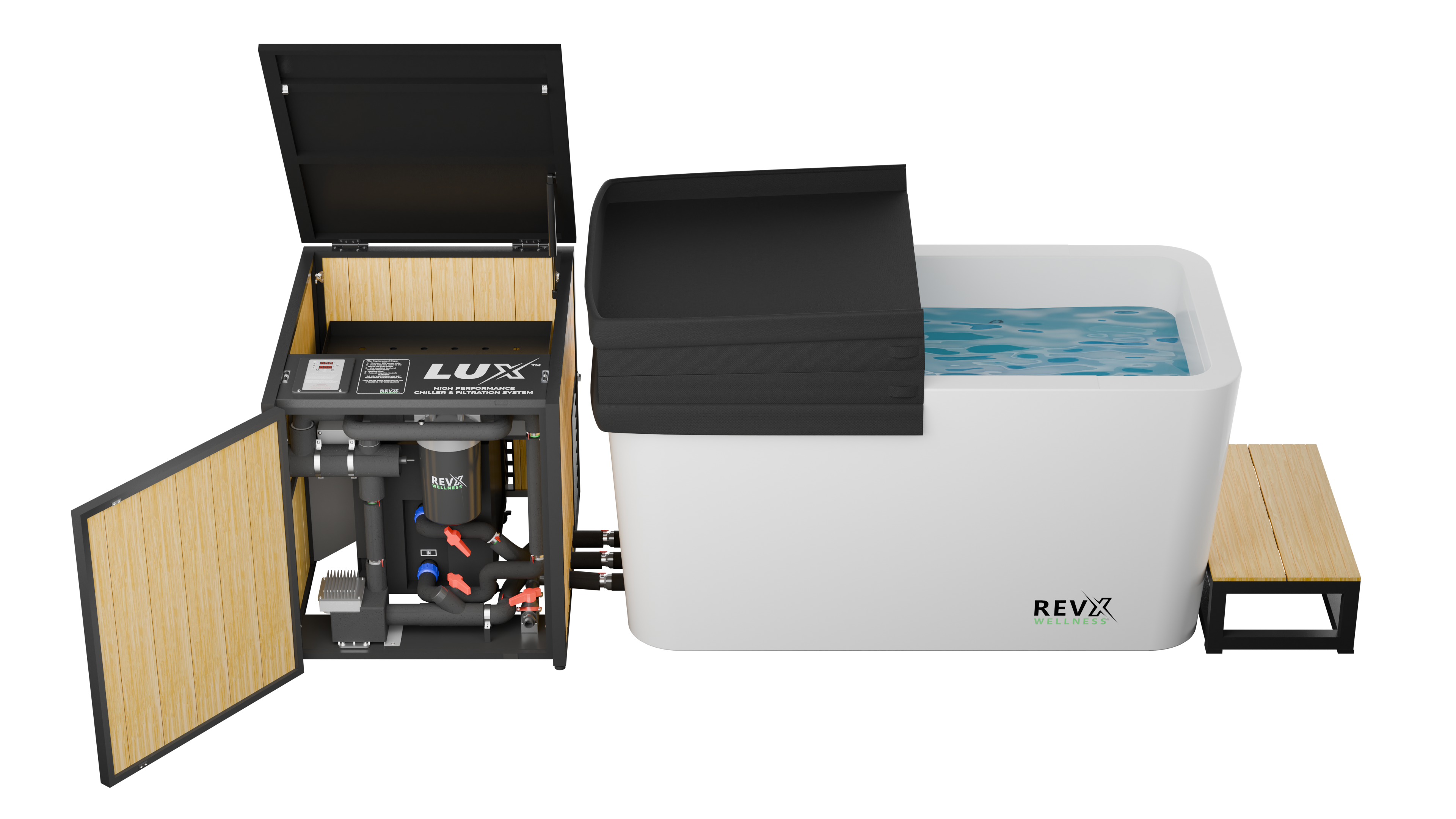 X Tub Acrylic Cold Plunge + LUX High Performance Chiller & Filtration System