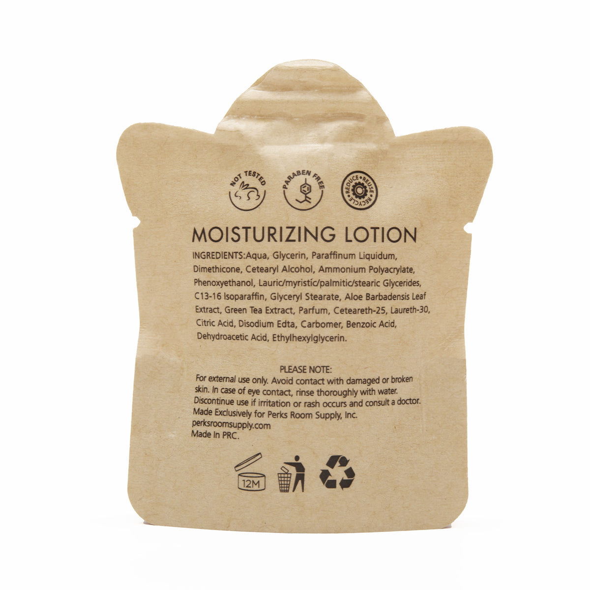 100 / 200 Pack Hotel Body Lotion Bulk (Travel Size 0.75oz) No Plastic Kraft Paper Pouch - Aloe and Green Tea Extract - Nisgur